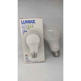 หลอดแอลอีดีรุ่นอายุยาว LED EcoBulb 12w CW ขาวนวล 4000K E27 25,000h  Lumax