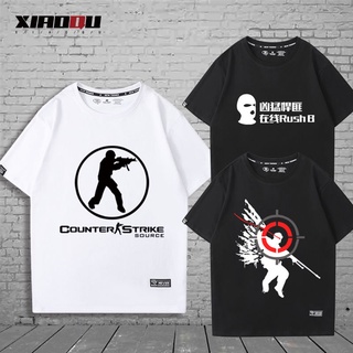 [COD]CSGO counter-strike แขนสั้นเสื้อยืดนักเรียนชายและหญิง rushB เกมยิงเสื้อผ้าผ้าฝ้ายเสื้อยืดครึ่งแขนS-5XL