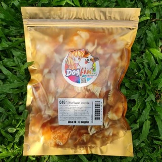 Dogfin ไก่พันครีบปลาอบแห้ง100% เสริมแคลเซียมสำหรับสุนัข