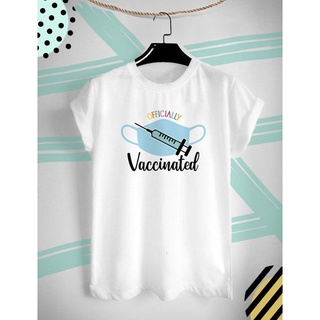 เสื้อยืดวัคซีน โควิด ฉีดวัคซีนกันเถอะ Time to Vaccinate ใส่สบาย ไม่ยืด ไม่ย้วย