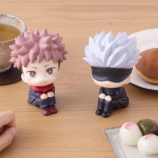 โมเดลฟิกเกอร์ Jujutsu Kaisen q Version Anime Peripheral Gashapon Gojo Satoru ของเล่นสําหรับเด็ก