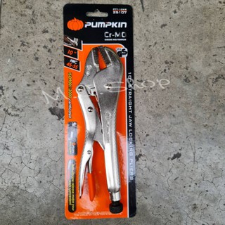 Pumpkin คีมล็อค ปากตรง 10 นิ้ว  Pumpkin รุ่น 25107  (STRAIGHT JAW LOCKING PLIERS) ผ่านการชุบแข็งทนทาน