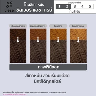 ลิเซ่ บับเบื้ล โฟมเปลี่ยนสีผม ซิลเวอร์รี่ แอช เกรย์ Liese Bubble Color Silvery Ash Grey สีเทาหม่นประกายเงิน