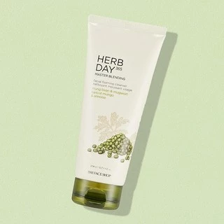 THE FACE SHOP HERB DAY 365 MASTER BLENDING FACIAL FOAMING CLEANSER MUNG BEAN & MUGWORT