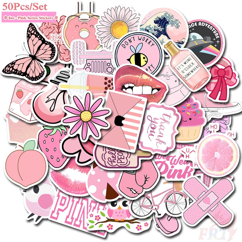 VSCO： Pink Romantic Series 02 - GirlGang Cozy Graffiti สติ๊กเกอร์ 50Pcs/Set Mixed Fashion DIY Luggage Laptop Skateboard Doodle Decals สติ๊กเกอร์