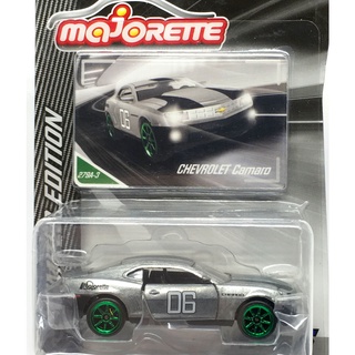 Majorette Chevrolet Camaro - Black Strip hood - Zamak Series /Wheels 8SG /scale 1/62 (3") Package with Card