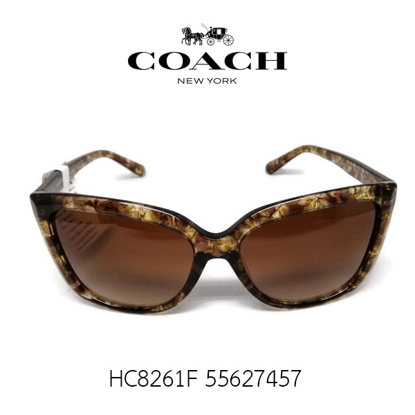 แว่นตากันแดดผู้หญิง COACH รุ่น HC8261F 55627457  Brown tortoise brown gradient สินค้าแบรนด์เนมของแท้ 100%