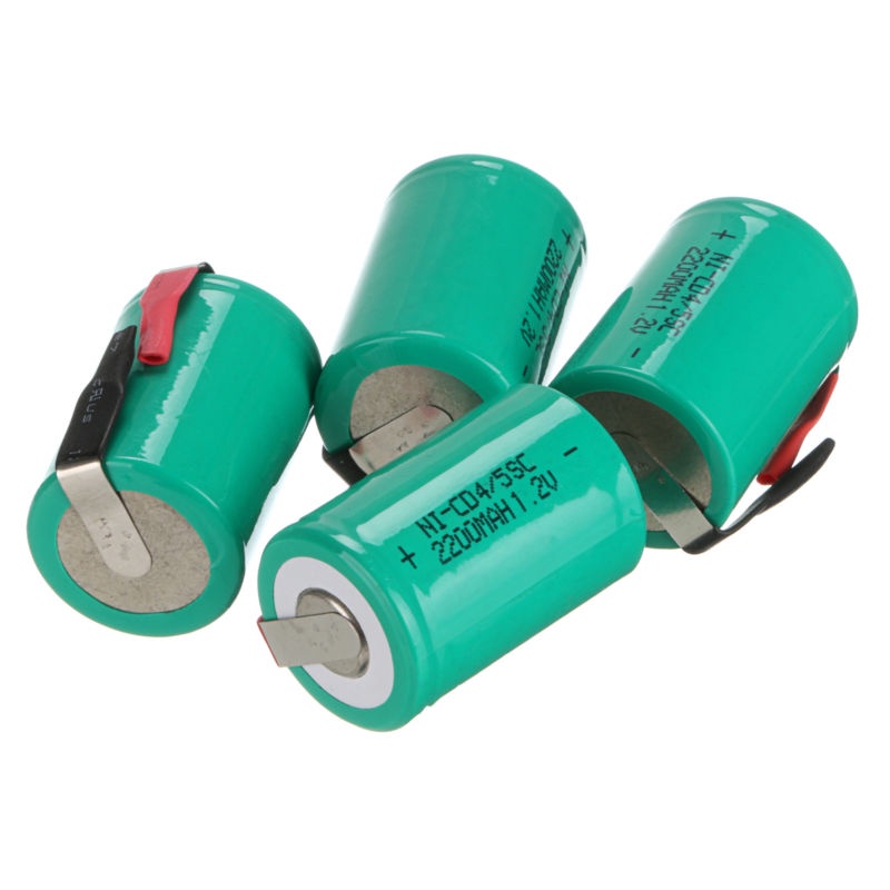GTF 4PCS 2200mAh 45 SC Ni CD Battery 1.2V Sub C batteries with tab for