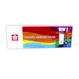 SAKURA (ซากุระ) ชุดสีอะคริลิค  12สี 20 ML. #XAC20-12(S)