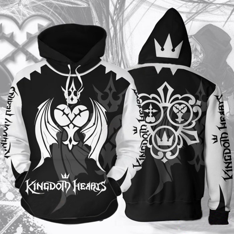 เสื้อฮู้ดดี้พิมพ์ลาย 3D Kingdom Hearts เสื้อกันหนาวแฟชั่น