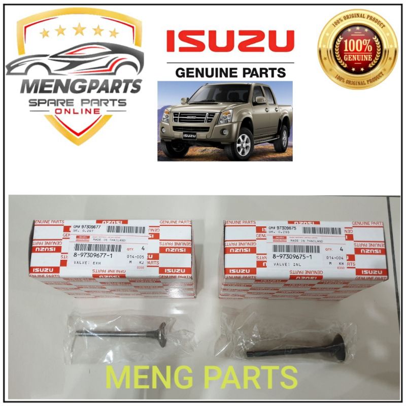 ISUZU D-MAX 4JK1 2.5 16V , 4JJ1 3.0 16V 2005Y-2018Y EXHAUST VALVE- 8-973096770-0 INLET VALVE- 8-9730