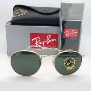 Rb3447-rayban แว่นตาโลหะ ทรงกลม พร้อมกล่องบรรจุ