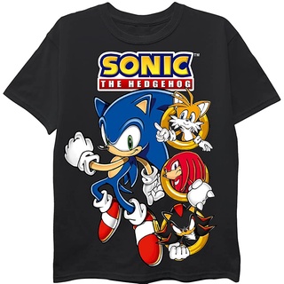 ผ้าฝ้ายคอกลมเสื้อยืดผู้ใหญ่ SEGA Boys Sonic The Hedgehog Shirt - Featuring Sonic, ls - เสื้อยืดผู้ชาย - เสื้อยืดผู้ชาย -
