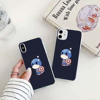 Captain America เคสไอโฟน 14 plus 13 12 11 promax case Marvel iPhone 8พลัส 7 8 Plus Se 2020 เคส X Xr Xs Max tpu cover