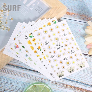 Surf สติ๊กเกอร์ Marguerite ดอกไม้ 3D Diy สําหรับติดตกแต่งเล็บ 9ชิ้น