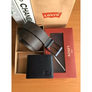 RESTOCK!!! รุ่นขายดี🔥ซื้อ1ได้ถึง2ใบ! LEVI’S REAL LEATHER BELT &amp; WALLET VALUE PACK