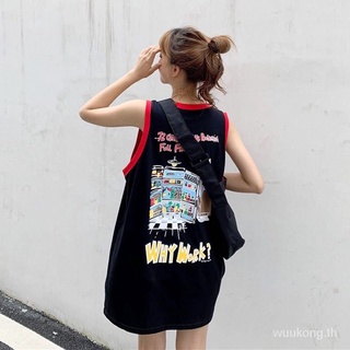 Wuukong เสื้อยืดแขนยาวหลวมเสื้อยืดนักเรียนสไตล์ถนนกราฟฟิตี