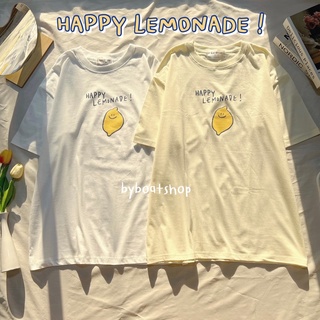 (📌ใส่โค้ด 8SN9YQ ลด 12%) เสื้อยืดโอเวอร์ไซส์ สกรีนลาย Lemon 🍋 (ผ้าคอตตอน)