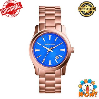 นาฬิกาข้อมือ MICHAEL KORS MK5931 Runway Blue Dial Rose Gold-tone Ladies Watch