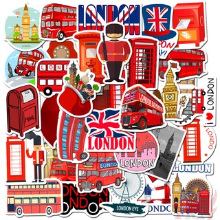 ❉ British Culture &amp; Art Series 01 London Bus สติ๊กเกอร์ ❉ 50Pcs/Set Fashion Mixed DIY Decals Doodle สติ๊กเกอร์