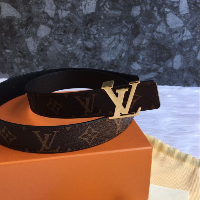 Louis Vuitton 2019SS Orange Monogram LV Logo Brown Belt Virgil Abloh