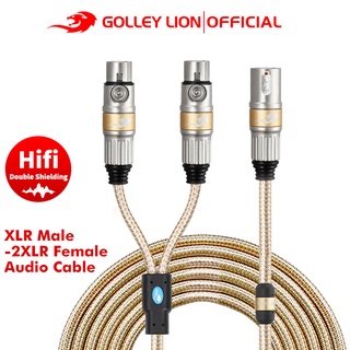 Golley LION XLR สายเคเบิลแยก 3 Pin Dual XLR ตัวเมีย เป็นตัวผู้ XLR Patch Y สายเคเบิลไมโครโฟน อะแดปเตอร์เสียง - สไตล์หรูหรา