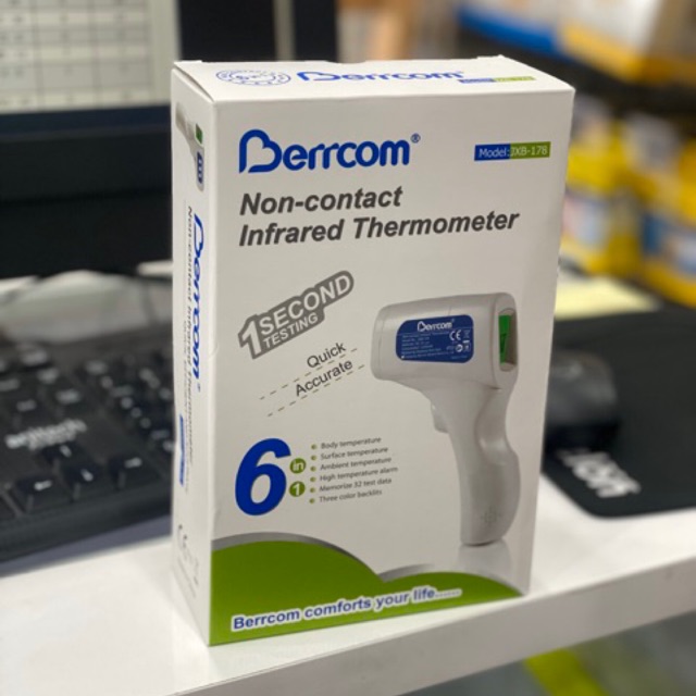 ตัวเครื่องภาษาอังกฤษ! เครื่องวัดไข้อินฟาเรด Berrcom ของแท้ มีประกัน infrared thermometer for baby&amp;adults
