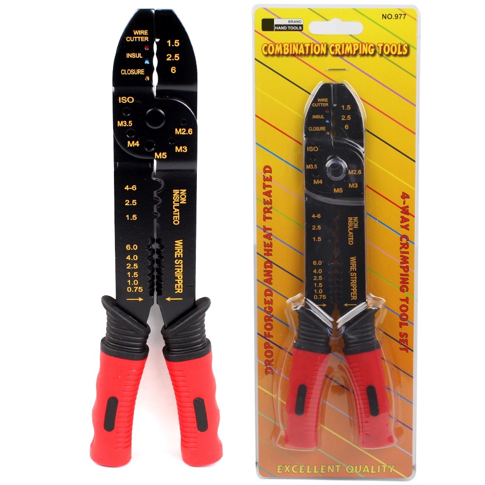 คีมย้ำหางปลา คีมปอกสายไฟ  No.977 รุ่น 4-way-Crimping-tool-Set-977-00D-June-Beam