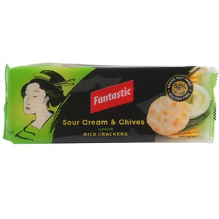 แฟนทัสติกข้าวอบกรอบรสซาวครีมหัวหอม 100กรัม Fantasia Rice Cracker Sour Cream Onion Flavor 100g.