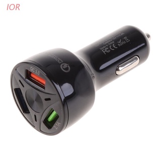 Ior ที่ชาร์จบุหรี่ในรถยนต์ 12V USB QC 3.0 ชาร์จเร็ว 3 USB สําหรับโทรศัพท์มือถือ