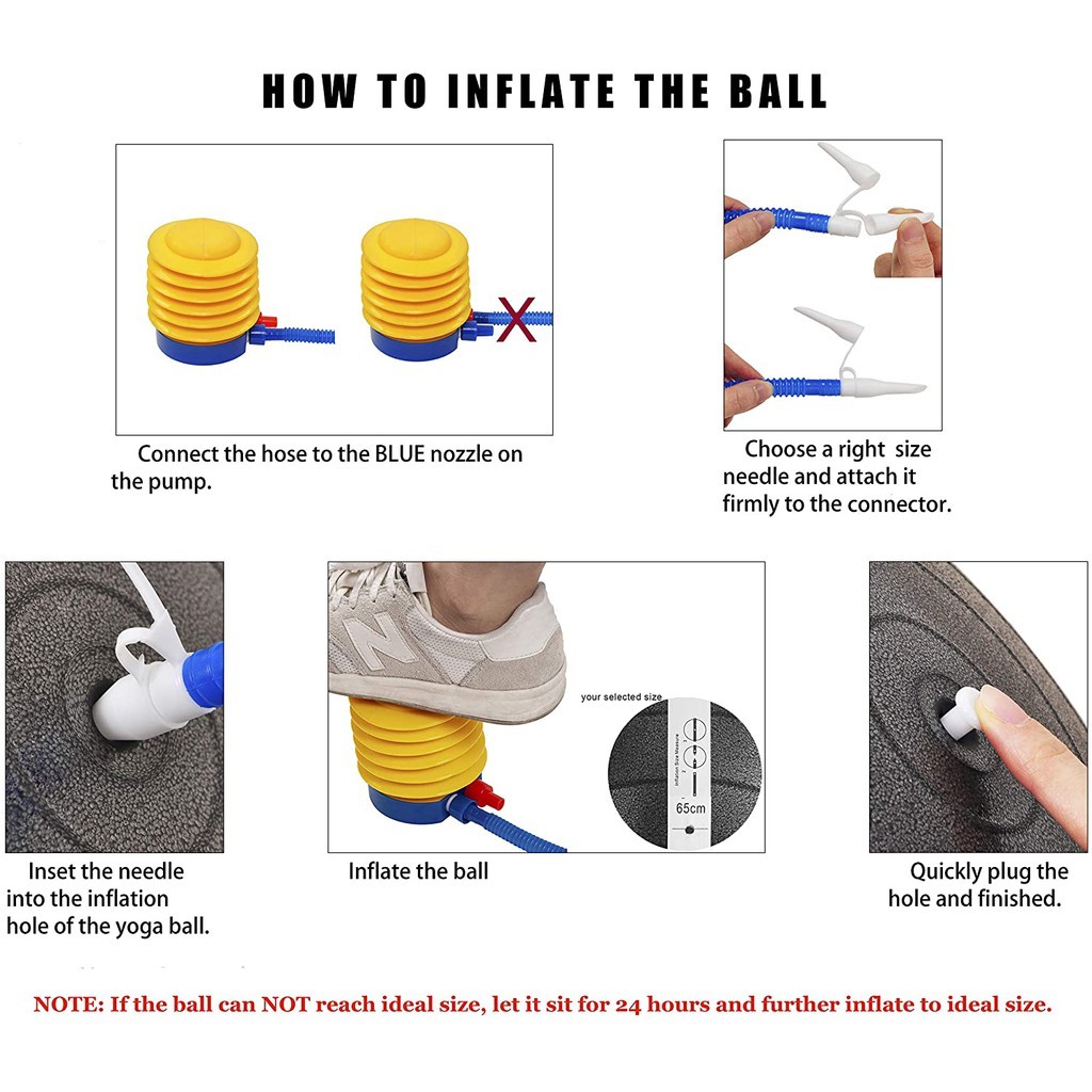 LIGHTSPEED Anti Burst Gym Ball INCLUDES Hand Pump 75 ซม. AntiSlip Ball / Gym Ball