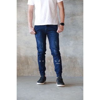 กางเกงยีนส์ขายาวผู้ชาย​ Jeans Deni​m​ Jogger​