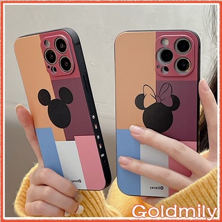 🔥 มิกกี้เม้าส์เคสไอโฟน14 Mickey เคส iPhone 11 ลายแถบข้างกกี้เม้าส์ขอบเหลี่ยมซิลิโคนสำหรับ เคส Apple iPhone 14 Minnie Case Xr เคสi11 X 6 7 Plus 14 Pro Max เคสไอโฟนXr เคสไอโฟน11 12 Pro XS Max เคสi12 SE2 2020 เคสไอโฟน7พลัส