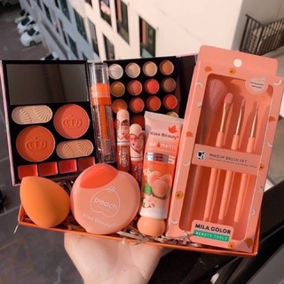 Set peach11ชิ้น เซตเครื่องสำอาง โทนพีช