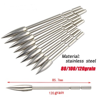 24pcs ยิงธนู 80/100/120grain Arrowhead Target Point Tips Broadhead Fit 3.2mm Arrow Shaft สำหรับล่าสัตว์อุปกรณ์เสริม