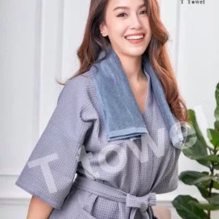 ชุดคลุมอาบน้ำ ผ้าวาฟเฟิลเนื้อหนาราคาโปรโมชั่น