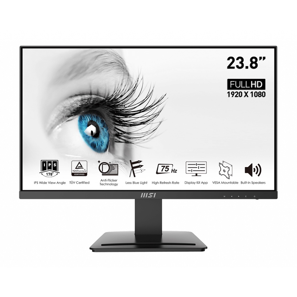 (MP243) จอมอนิเตอร์ Monitor 23.8'' MSI PRO MP241X, MP243,mp241 (IPS, DP, HDMI, SPK) 75Hz มีลำโพงประก