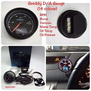 Greddy 2 In 1 เกจวัดแรงดันน้ํามันเทอร์โบ RPM TEMp 7 สี