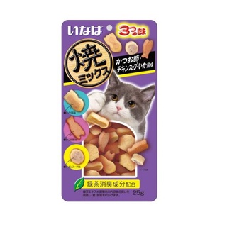 INABA Soft Bite ขนมแมวเม็ดนิ่ม รสทูน่า ไก่ ปลาโอแห้ง น้ำซุปไก่ รสปลาหมึก-25g.