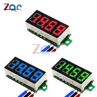 โวลต์มิเตอร์ดิจิทัล ขนาดเล็ก 4 บิต 0.36 นิ้ว 0-100V DC แผงไฟ LED เกจวัดแรงดันไฟฟ้า 3 สาย 12V 24V 48V