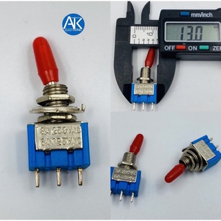 Toggle switch สวิตช์ โยก 3 ขา จุกสีแดง เปิด ปิด ON OFF SW 3A/250V 6A/125V