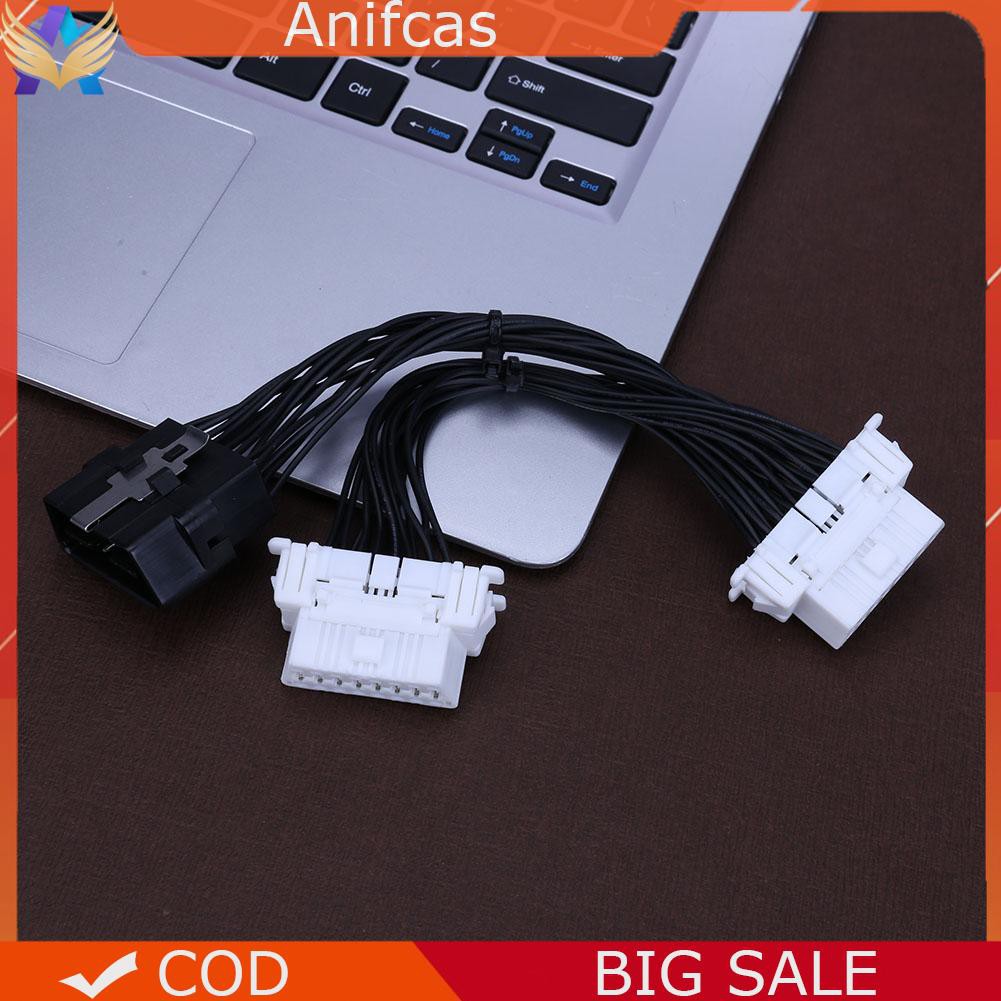 OBD 2 16pin 1 to 2 Splitter Cable for ELM327 Car Diagnostic Scanner Tool /KT