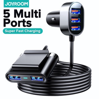 Joyroom 5-in-1 5-in-1 6.2A ที่จุดบุหรี่ 5 ซ็อกเก็ต พอร์ต USB ที่ชาร์จในรถยนต์ (1.5 ม.)