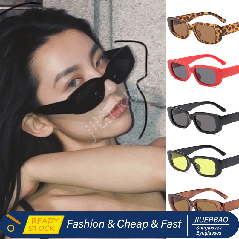 คลังสินค้าพร้อมFashion Hip-hop ใหม่สี่เหลี่ยมผืนผ้าแว่นตากันแดดผู้หญิง/ผู้ชาย Unisex 11 สี