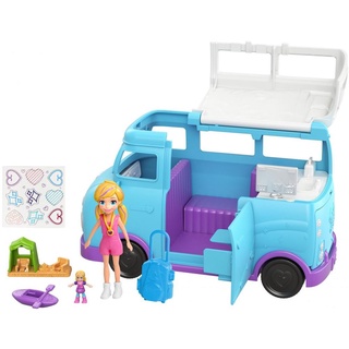 Polly Pocket Glamping Van ตุ๊กตาจิ๋ว พอลลี่ พ็อกเก็ต  แกลมปิ้งแวน รุ่น FTP74