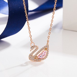 สร้อยคอสวารอฟสกี้ Swarovskiแท้ สร้อยคอ swarovski สวารอฟส ของแท้ 100% ของขวัญวาเลนไทน์ สร้อยคอหงส์ สร้อยคอคริสตัล