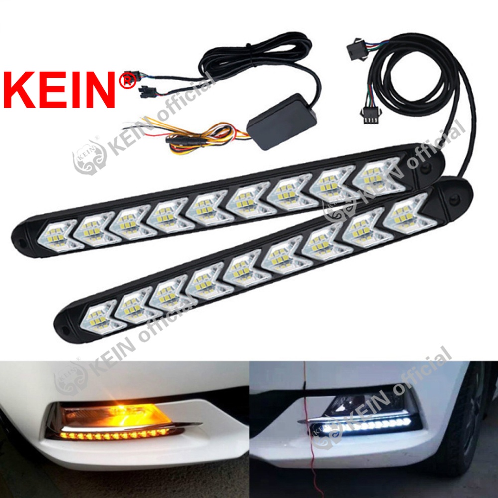 KEIN ไฟเลี้ยว Led สองสี กันนั้ำ สว่างมาก สำหรับรถจักรยานยนต์ 2 ชิ้น ไฟเดย์ไลท์พร้อมไฟเลี้ยววิ่ง ไฟเดย์ไลท์ led รถยนต์ ไฟเดย์ไลท์ led ราคา ถูกที่สุด ดีลบีเคเค