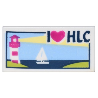 ชิ้นส่วนเลโก้ Lego Part Tile 1 x 2 with Groove with Lighthouse, Sailboat and I Heart HLC... (3069bpb0382) ราคา/ชิ้น