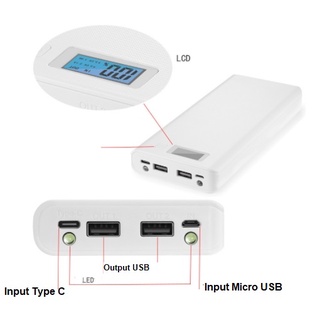 powerbank กล่อง power bank  ใช้กับแบตเตอรี่ 18650 3.7V  1-8 ก้อน (กล่องเปล่า+  โมดูล +จอ display ไม่รวมแบต)