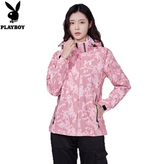 PLAYBOY Jacket Womens Fall Casual Camouflage Suit Jacket Womens Waterproof Rushing Jacket